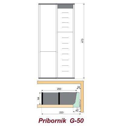 EVO príborník, do EVOboxu hĺbky 500 EVO príborník, do EVOboxu hĺbky 500