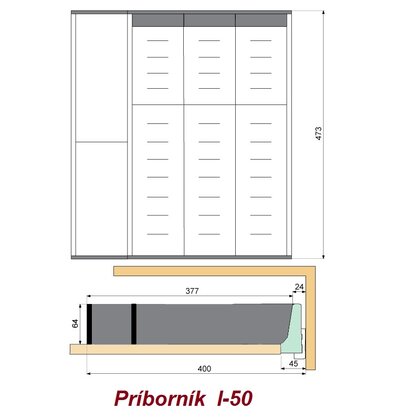 EVO príborník, do EVOboxu hĺbky 500 EVO príborník, do EVOboxu hĺbky 500