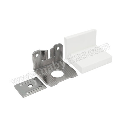 Rekt.Uholník s krytkou - bočný, biely