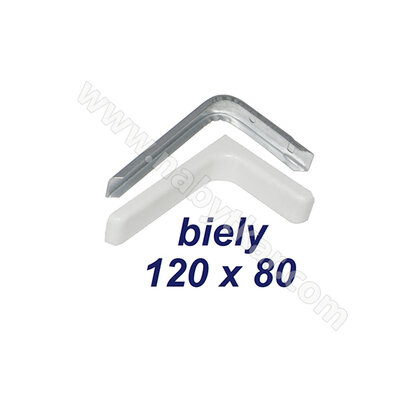 Uholník s krytkou 120x25x80,hr.plechu 0,9mm, biely / NB (balenie:2ks)