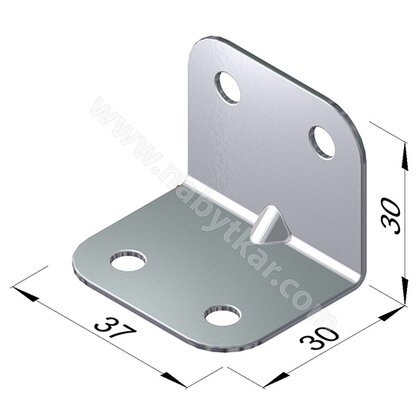 Uholník kovový dvojradové dierovanie, zinok