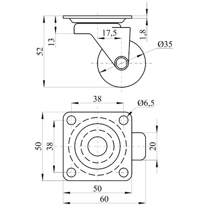 Transparentné  koliesko fi35 Transparentné  koliesko fi35