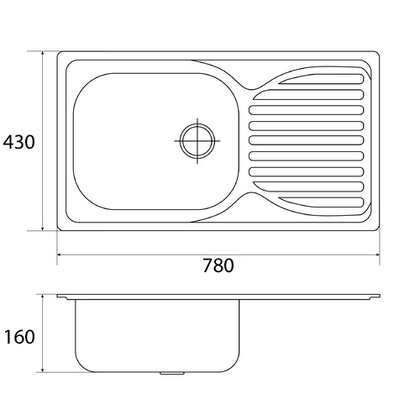 Drez VK-375-780x430x160x0,6mm INOX Drez VK-375-780x430x160x0,6mm INOX