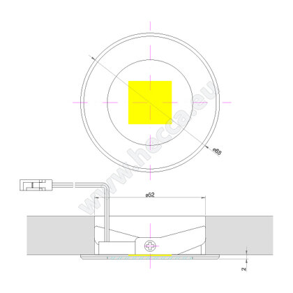LED bodovka - VO65, 3.0W, 350mA, biela neutrál, hliník / Hecca LED bodovka - VO65, 3.0W, 350mA, biela neutrál, hliník / Hecca