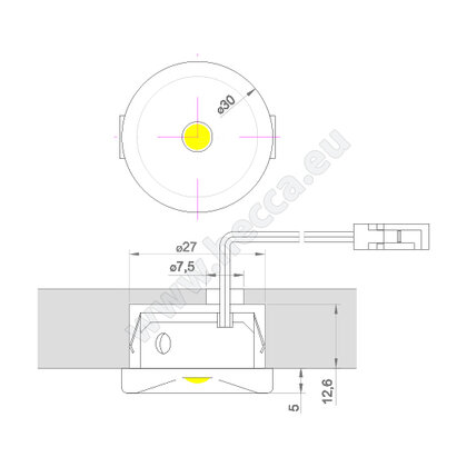 LED bodovka - VO30, 1.0W, 350mA, biela neutrál, chróm / Hecca LED bodovka - VO30, 1.0W, 350mA, biela neutrál, chróm / Hecca