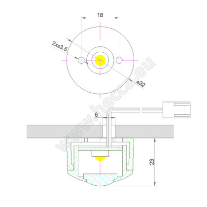 LED bodovka - NO32, 1.0W, 350mA, biela neutrál, mal.striebro / Hecca LED bodovka - NO32, 1.0W, 350mA, biela neutrál, mal.striebro / Hecca