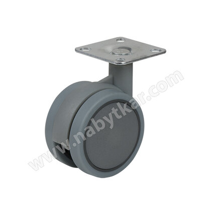 Koliesko PK060 plastové, s platničkou, sivé