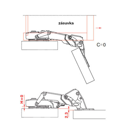 Záves Click-on uhol 155° s tlmením Exclusive /Swell Záves Click-on uhol 155° s tlmením Exclusive /Swell
