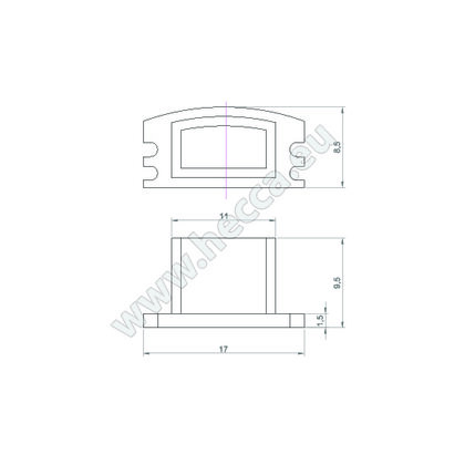 LED PROFIL - 07x17mm, Koncovka - mliečna, plast. LED PROFIL - 07x17mm, Koncovka - mliečna, plast.