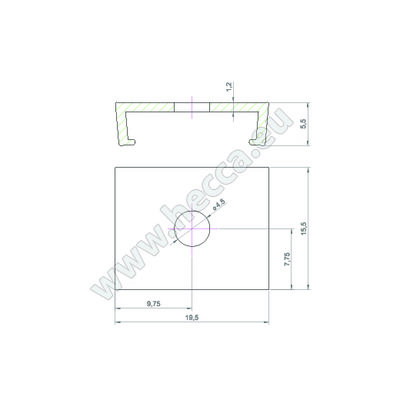 LED PROFIL - 07x17mm, uchytenie číre, plast.
