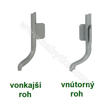 Gripless- uholník na profil typ -"L", 90°