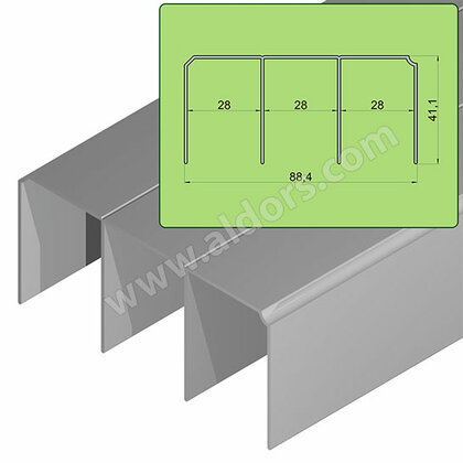 ECO Koľaj vrchná pre 10mm,3-radová, hliník ECO Koľaj vrchná pre 10mm,3-radová, hliník