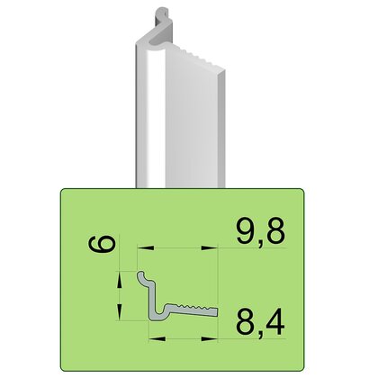 LUX Adaptér pre sklenenú výplň, 2,7m, hliník