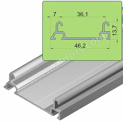LUX Koľaj spodná, CONVEX, hliník