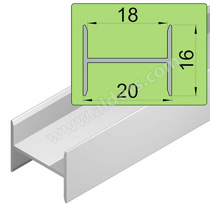 LUX Profil H, 18mm DT, 3m, hliník