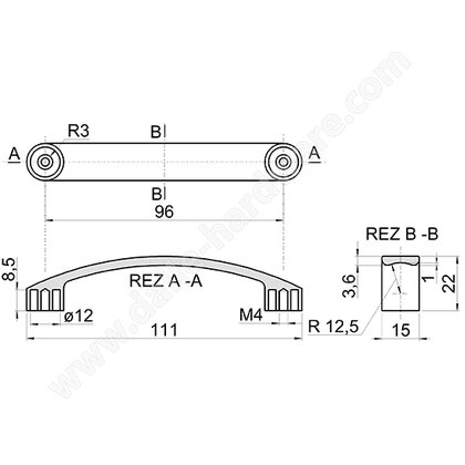 Madlo F105, matný chróm