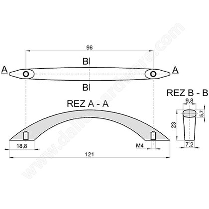 Madlo F118, matný chróm