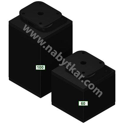 Nábytk.noha N 60x60 B "big" , čierna Nábytk.noha N 60x60 B "big" , čierna