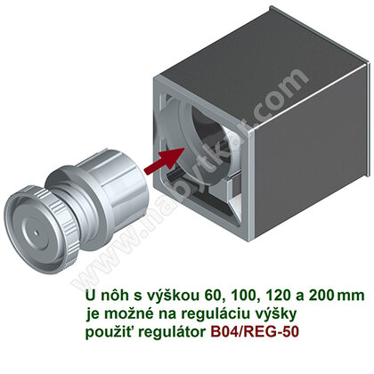Nábytk.noha 080x080, chróm Nábytk.noha 080x080, chróm