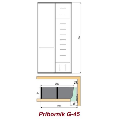 EVO príborník, do EVOboxu hĺbky 450 EVO príborník, do EVOboxu hĺbky 450