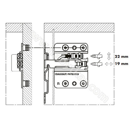 Závesné kovanie pre spodné skrinky ART807