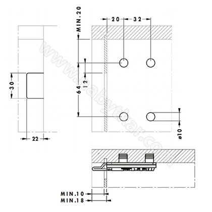 Závesné kovanie pre spodné skrinky ART807