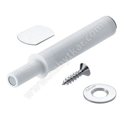 TIP-ON - tlmič s magnet a samol.platničkou,krátky typ,956.1004 biely /Blum