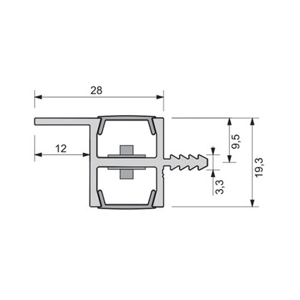 LED PROFIL - 28x19mm, Profil, 3,5m na čelo korpusu, (bez krycej lišty)/Zobal LED PROFIL - 28x19mm, Profil, 3,5m na čelo korpusu, (bez krycej lišty)/Zobal