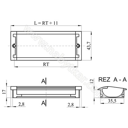 Madlo UA08C00, hliník / Gt