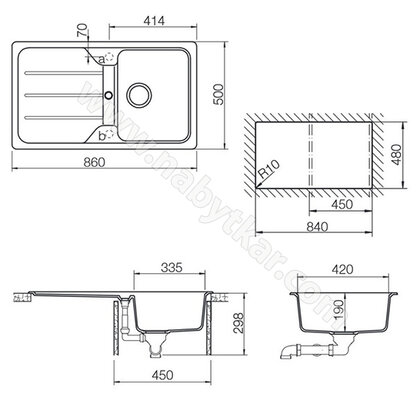 Granitové drezy Formhaus D-100
