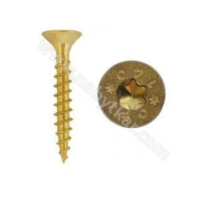 Drevoskrutka zapust. TORX žltý zinok  (1000 ks)