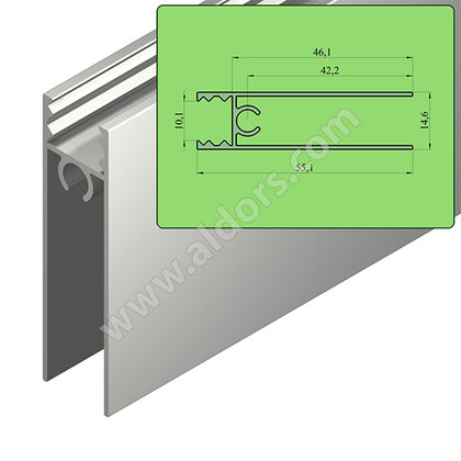 ECO profil spodný, pre 10mm, hliník (nový typ)