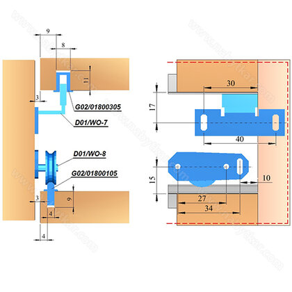 Klzák MINI CABINET 007 vrchný s výstupkom, /Laguna