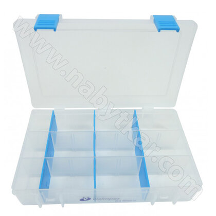 Box na skrutky prázdny L, transparent +modrá 206x137x45