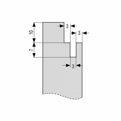 Zasklievací profil B07  do vitrín na MDF dvierka
