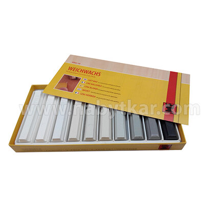 Sada makkých voskov - Séria 750 10ks x 8 cm (bielo-šedé odtiene)