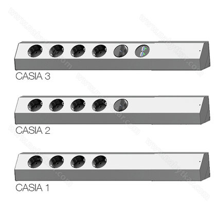  Zás. lišta pre nást. a rohovú montáž CASIA 4x230V 35° brús.hliník-čierna
