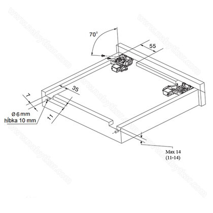 Skrytý plnovýsuv pre 18 mm, bez uchytenia 3D Skrytý plnovýsuv pre 18 mm, bez uchytenia 3D