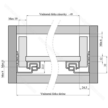 Skrytý čiastočný výsuv /Swell
