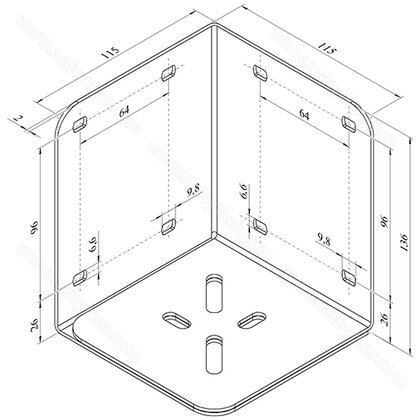 Trojstenný uholník na posteľ s 90° uhlom,č.5