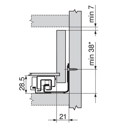 Skrytý pl.766H7000B MOVENTO 700mm, 60kg bez uch.č. s tlmení /Blum