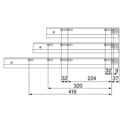 Skrytý pl.766H7000B MOVENTO 700mm, 60kg bez uch.č. s tlmení /Blum