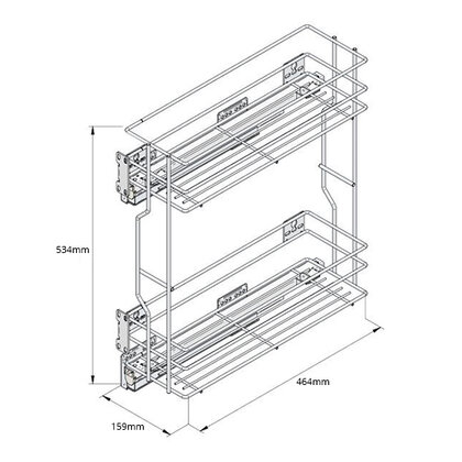 VARIANT MULTI košík bočný bez výsuvu, cargo mini 200 L-450 mm /Rejs