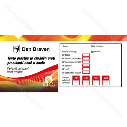 Protipožiarna identifikačná samolepka (bal:10 ks) / Den Braven