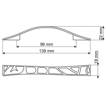 Madlo UR16-096mm patina na mosadzi G5 / Gamet
