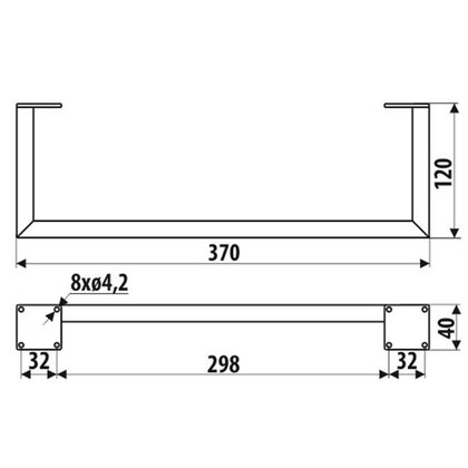 Nábytková noha NS38-120-370-L2 bez regulácie čierna / Gamet 