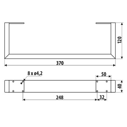 Nábytková noha NS39-120-370-L2 bez regulácie čierna / Gamet  Nábytková noha NS39-120-370-L2 bez regulácie čierna / Gamet