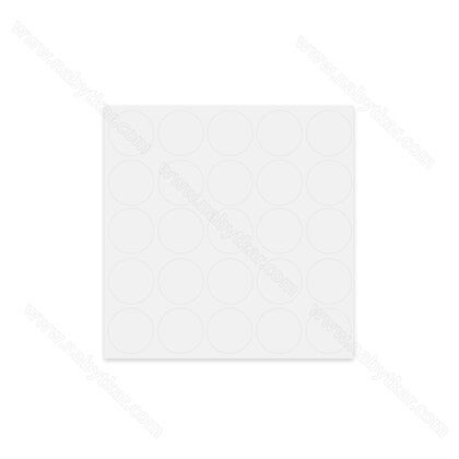 Krytky samolep.fi 14 mm W1100 PG biela lesklá (1 plátok= 25 krytiek) nr.321
