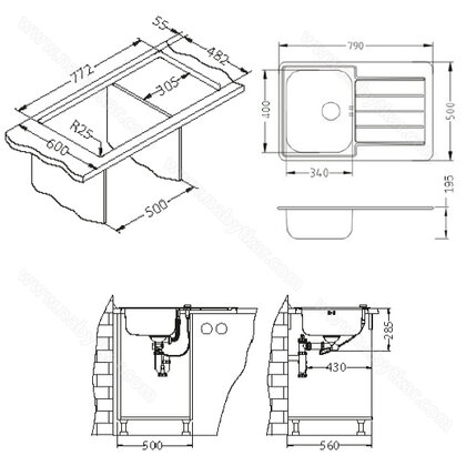 Drez LINE 80 MAXIM, 790x500x190 /alveus dopredaj Drez LINE 80 MAXIM, 790x500x190 /alveus dopredaj