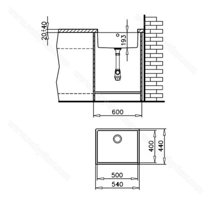 Drez LINE BE 50X40 R15, pod dosku /Teka